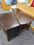 2 NEAT SOLID WOOD END TABLES