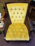 VINTAGE GOLD CHAIR AND OTTOMAN