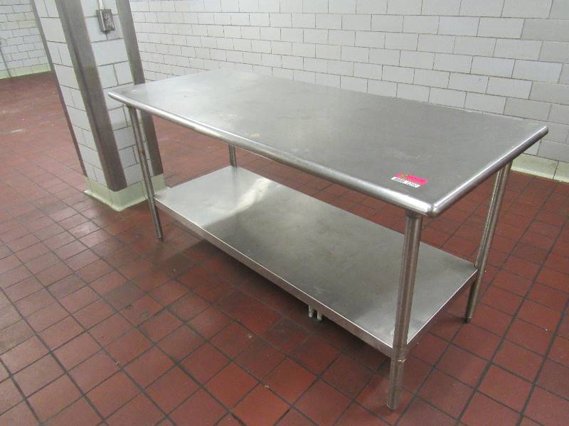 lot 1232 image: Stainless Steel Prep Table with Shelf