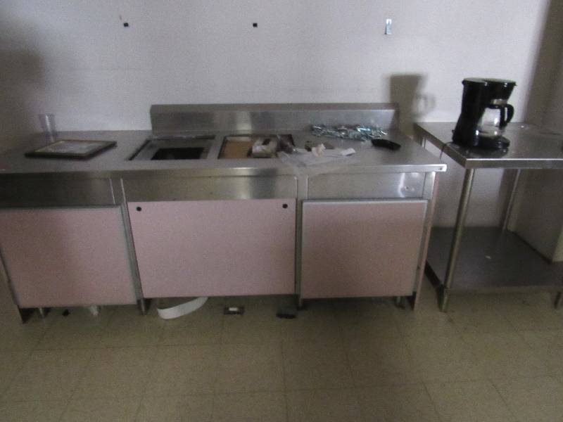 lot 1350 image: Stainless Steel Cabinet and Stainless Steel Table