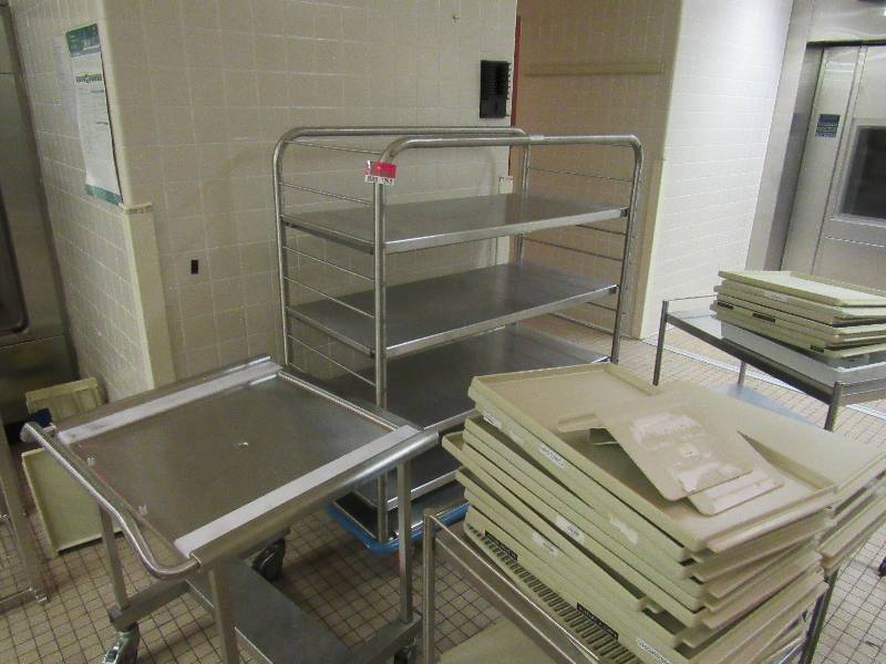lot 1398 image: 5 Stainless Steel Carts on Casters