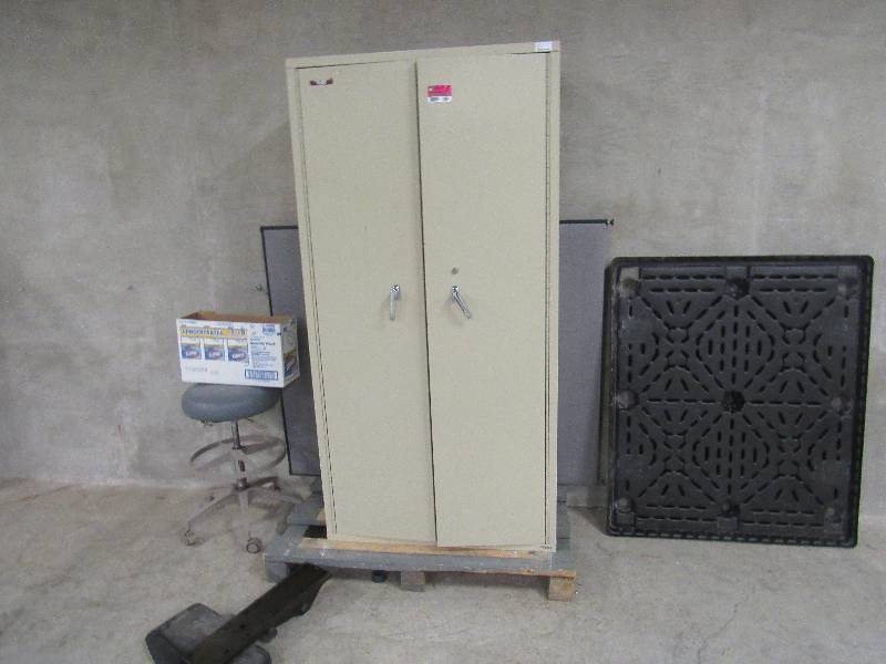 lot 1484 image: Fire King  Fire Proof Cabinet and Contents Surrounding