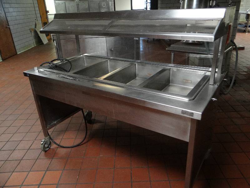 lot 1274 image: Atlas Metal 4 Well Steam Table Model 381301 (Located In Kitchen)