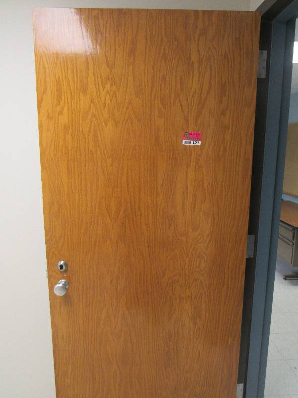 lot 1697 image: (8) Wooden Doors With Frame In Occupational Therapy