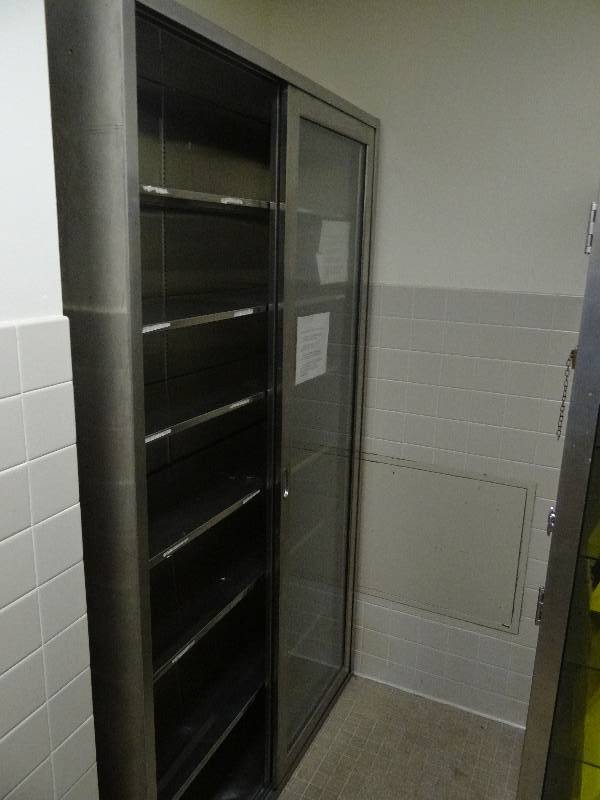 lot 1556 image: 2 Stainless Steel Cabinets with Glass