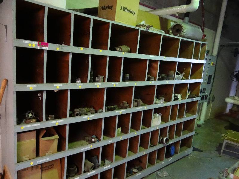 lot 1026 image: Work Table and Contents , Shelving Unit Work Station with Hood and Sink