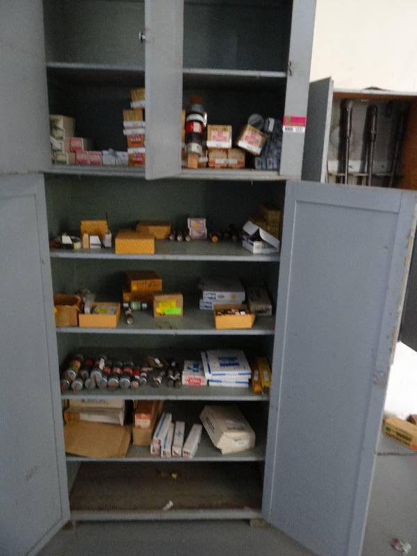 lot 1031 image: Wood Shelving Unit with Contents