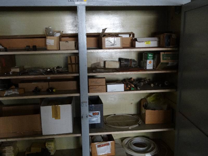 lot 1068 image: Wall Shelving with Contents