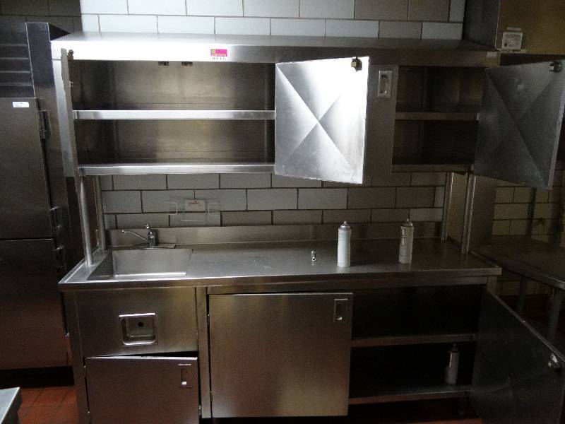 lot 1316 image: Stainless Steel Wall Mount TableCabinet