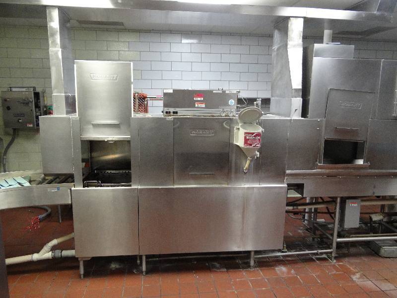 lot 1364 image: Complete Hobart Conveyor Dishwasher Line