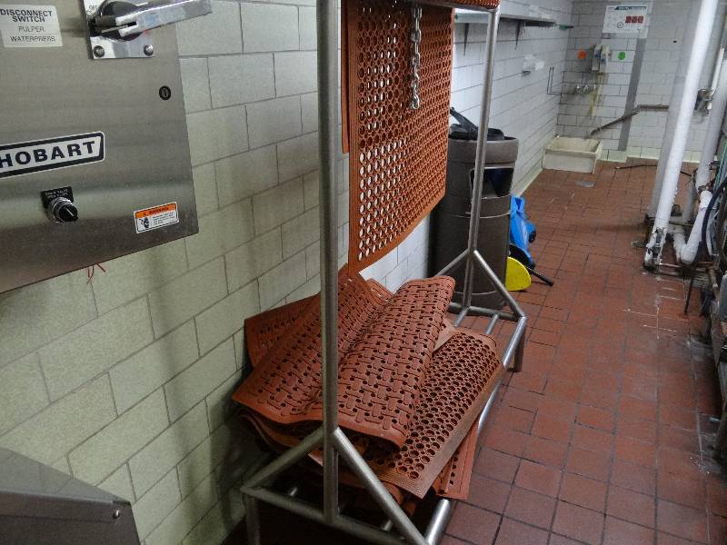 lot 1366 image: Lot Of Misc. Mats, Trash Cans, Mop Buckets And Mat Stand