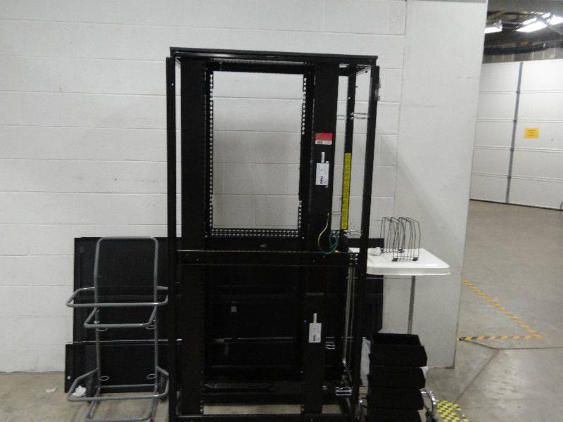 lot 1525 image: Dell Server Cabinet With Cart And Misc. Items