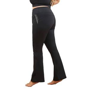 lot 3327 image: Womens Plus Size Dress Yoga Leggings with Pocket High Waist Stretch Bootcut Flared Leg Pants for Indoor Sport 4XL-D Black