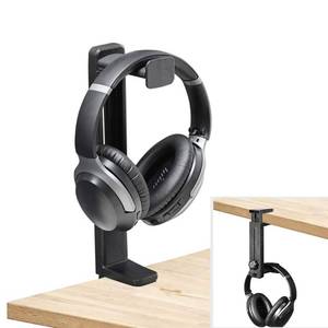 lot 3333 image: NEETTO HS906 Headphone Stand & Hanger 2 in 1, above & Under Desk Gaming Headset Holder Mount Hook with Height Adjustable & Rotating Clamp, Earphone Rack with Cable Clip
