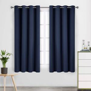lot 3347 image: CUCRAF Navy Blue Blackout Curtains 45 inch Length, Thermal Insulated Room Darkening Small Window Curtains for Bedroom,Light Blocking Drapes for Kitchen Living Room,Set of 2 Panels, 52 x 45 Inch