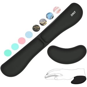 lot 3353 image: Zibly Ergonomic Gel Keyboard Wrist Rest & Mousepad Rests for Computer, Silky Memory Foam for Typing, Laptop Keyboard and Mouse Desk Pads Support Hand and Arm, 2 Piece Pad for Office and Travel