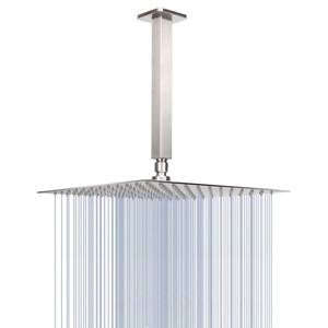 lot 3371 image: Rain Shower Head With Shower Arm, NearMoon Ceiling Mount Square Shower Head, Stainless Steel Ceiling Rainfall Showerhead- Waterfall Full Body Coverage (12 Inch Shower Head with Arm, Brushed Nickel)