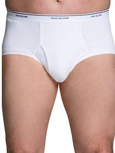 lot 3384 image: Fruit of the Loom mens 6-pack Classic White Brief Extended Sizes Underwear, White, XX-Large US