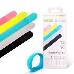 lot 3393 image: Avantree Reusable Cord Organizer Keeper Holder, Fastening Cable Ties Straps for Earbud Headphones Phones Electronics Electrical Computer PC Wire Wrap Management, Assorted 3 Size and 5 Color
