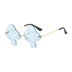 lot 3394 image: ENTHYI Mushroom Shape Sunglasses for Women Irregular Rimless Eyewear Retro rave Party halloween Sun Glasses