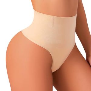 lot 3395 image: Anygirl Tummy Control Thong Shapewear Panties for Women Seamless Shaping Thong Underwear Body Shaper Panties Beige Large