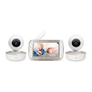 lot 3402 image: Motorola VM50G - HD Wireless 2-Camera & 5 Screen 1000ft Range Video Baby Monitor W 2-Way Audio - IndoorOutdoor Usage, Remote PanTiltZoom, Room Temperature, Night Vision, & Split Screen Viewing - Retail $82.18