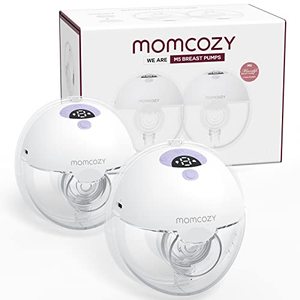 lot 3403 image: Momcozy Breast Pump Hands Free M5, Wearable Breast Pump of Baby Mouth Double-Sealed Flange with 3 Modes & 9 Levels, Electric Breast Pump Portable - 24mm, 2 Pack Lilac - Retail $193.91