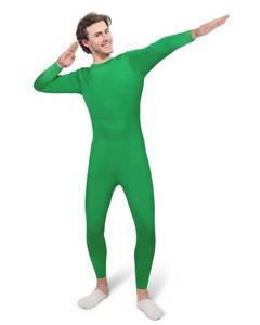 lot 3421 image: Foaincore Halloween Full Unisex Bodysuit Spandex Zentai Stretch Costume Cosplay Disappearing Skin Suit for Adult Women Men(Green,Large)