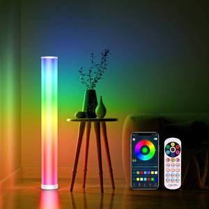 lot 3462 image: Streamlet Led Floor Lamp, RGBIC Color Changing Modern Corner Lamp with Music Sync for Living Room Bedroom, 41 Standing Lamp Mood Lighting Night light with APP Control