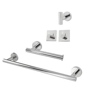 lot 3485 image: TocTen 5 PCS Bathroom Hardware Set SUS304 Stainless Steel-Towel Rack Set Include Lengthen Hand Towel BarToilet Paper Holder3 Robe Towel Hooks Bathroom Accessories Towel Bar Set (Chrome, 16IN)