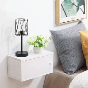 lot 3493 image: Adowes Floating Nightstand Wall Mounted Small Furniture with Removable Door, Farmhouse Wood Wall Shelves for Storage and Display for Bedroom Living Room Vintage White
