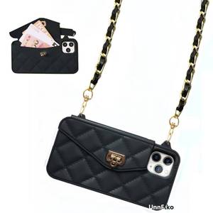 lot 3498 image: UnnFiko Wallet Case Compatible with iPhone 15 Pro, Cute Light Luxury Bag Design, Purse Flip Card Pouch Cover Soft Silicone Case with Handstrap Long Shoulder Strap (Black, iPhone 15 Pro)