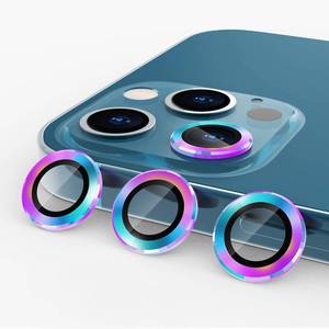 lot 3515 image: CloudValley for iPhone 12 Pro Camera Lens Protector, Rear Camera Cover, Premium HD Tempered Glass Aluminum Alloy Lens Ring Cover Film (Colorful)