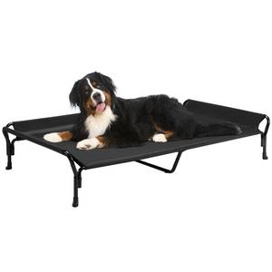 lot 3521 image: Veehoo Cooling Raised Dog Bed, Guardrail Elevated Dog Bed, Chewproof Dog Bed Frame with Washable & Breathable Teslin Mesh, Non-Slip Dog Sofa Bed Cot for Indoor & Outdoor, XX Large, Black