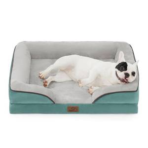 lot 3524 image: Bedsure Orthopedic Dog Bed for Medium Dogs - Waterproof Dog Sofa Beds Medium, Supportive Foam Pet Couch Bed with Removable Washable Cover, Waterproof Lining and Nonskid Bottom, Washed Blue