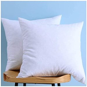 lot 3529 image: Set of 2, Cotton Fabric Two Pillow Inserts, Feather and Down Throw Pillow Inserts, Have Many Different Sizes, Please Choose the Suitable Size Pillow Inserts, 18X18 Inches