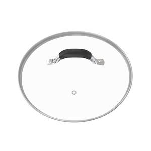 lot 3551 image: WishDirect 12 Inch Tempered Glass Pot Lid Compatible with 12in Lodge Cast Iron Skillets and 7 Quart Dutch Ovens - Designed with Steam Vent Hole and Heat Resistant Handle