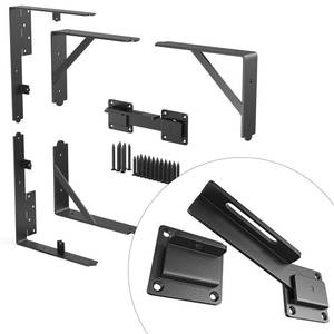 lot 3553 image: E-SDS Fence Gate Kit with Gate Latch No Sag Gate Kit Shed Doors Gate Hardware Kit for Wood Fence wit Gate Hinges for Wooden Fences, Driveway, Pool Door, Wood Windows