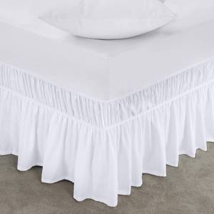 lot 3556 image: Utopia Bedding King Elastic Bed Ruffle - Easy Wrap Around Ruffle - Microfiber Bed Skirt with Adjustable Elastic Belt 16 Inch Tailored Drop - Hotel Quality Bedskirt, Fade Resistant (King, White)