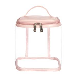 lot 3562 image: HAOGUAGUA Premium Clear Makeup Bag with Inner Pocket, Transparent Cosmetic Pouch for Travel or Everyday Use, Waterproof Beach Bag for Sunscreen Skincare (Pink)