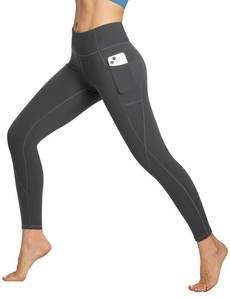lot 3563 image: Heathyoga Womens Yoga Pants Leggings with Pockets for Women High Waist Yoga Pants with Pockets Workout Leggings Tights Gray XL