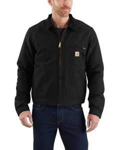 lot 3572 image: Carhartt Mens Relaxed Fit Duck Blanket-lined Detroit Jacket Work Utility Outerwear, Black, Large US - Retail $109.99