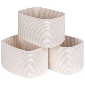 lot 3431 image: Kriitools Off White Storage Cubes Baskets Bins for Shelves Set of 3, Rectangular Closet Storage Cube Baskets, Skin-friendly Woven Rope Baskets for Organizing, Woven Cube Storage Bins for Baby Nursery
