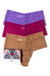 lot 3439 image: Hanky Panky Holiday Assorted 3-Pack Retro High Waist Thongs in VioletPinkSuntan at Nordstrom One Size