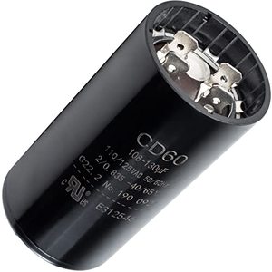 lot 3448 image: BlueStars 108-130 ufMFD 110-125 VAC �20% Volts Round Start Capacitor 5060 Hz AC Electric Replacement Part - Exact Fit for Single-Phase Electric Motors