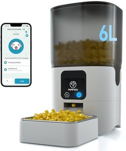 lot 3583 image: PAPIFEED 5G WiFi Automatic Cat Feeders Smart Automatic Cat Food Dispenser with Slow Feeding Mode, Detachable for Easy Cleaning, Pet Feeder with Alexa, 1-30 Meals Per Day for Multiple Pets (6L25 Cup)