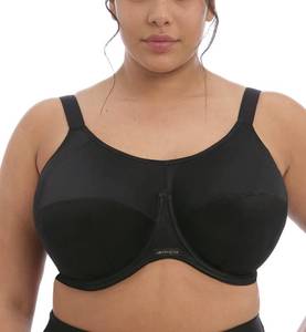 lot 3602 image: Elomi Energise J-Hook Underwire Sports Bra (8041),38F,Black