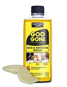 lot 3604 image: Goo Gone Original Liquid - 8 Ounce and Sticker Lifter - Surface Safe Adhesive Remover Safely Removes Stickers Labels Decals Residue Tape Chewing Gum Grease Tar Crayon Glue