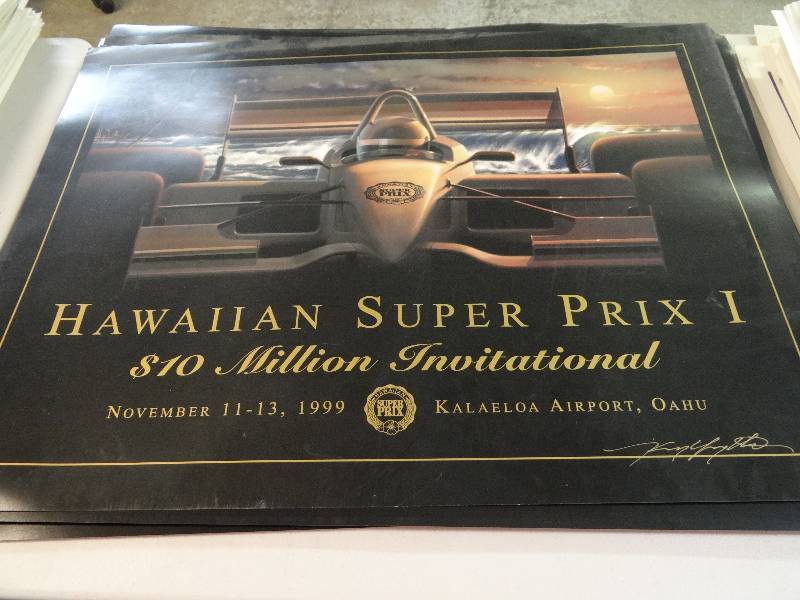 lot 6041 image: Hawaiian Super Prix 1, 10 Million Invitational Poster Singed by Kenny Youngblood