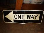 One way metal sign.